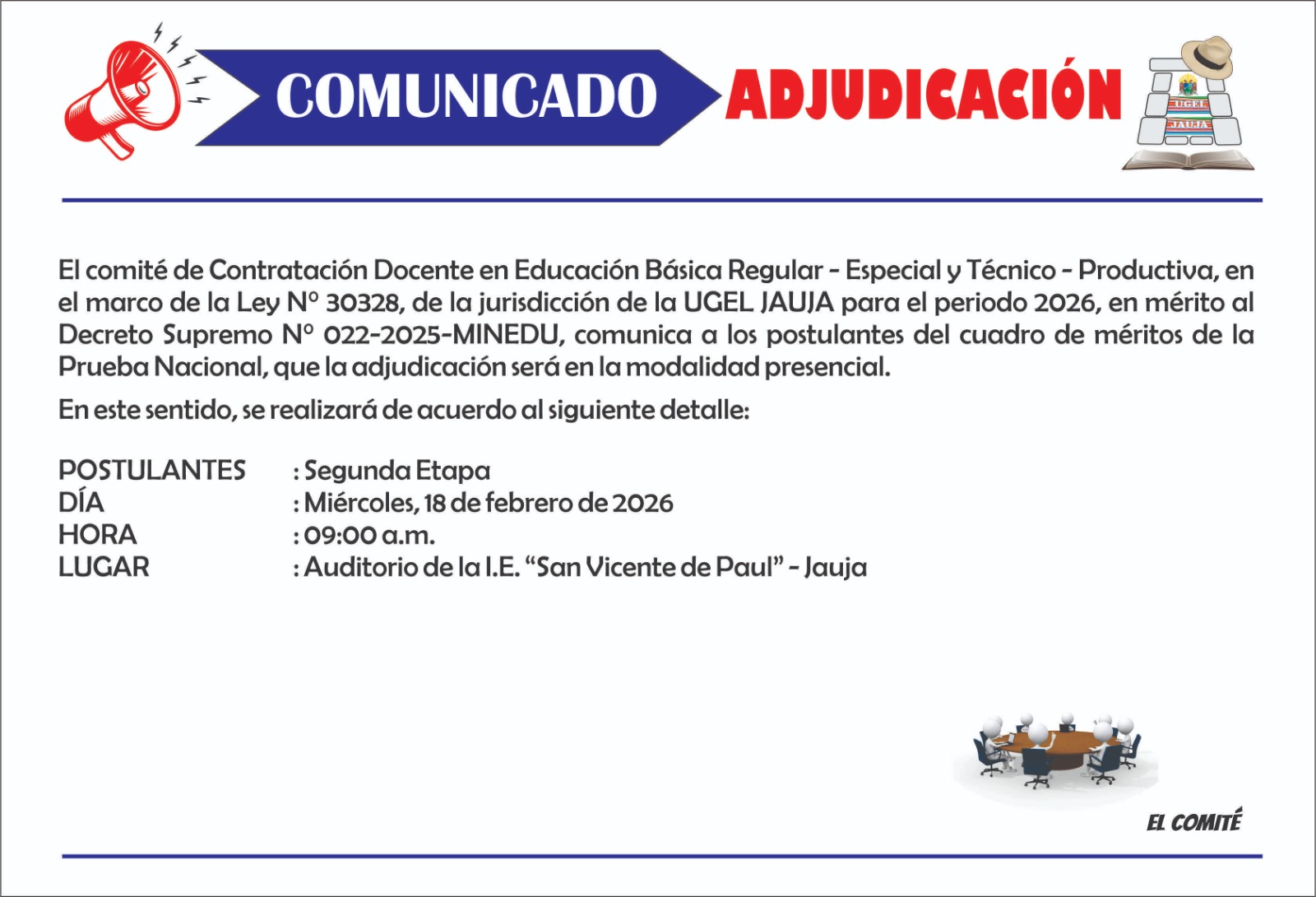 Comunicado de Adjudicación Docente 2026