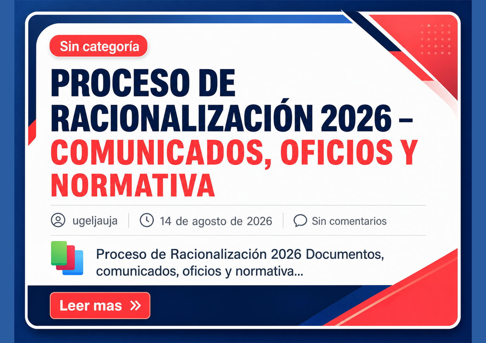 PROCESO DE RACIONALIZACIÓN 2026 – COMUNICADOS, OFICIOS Y NORMATIVA
