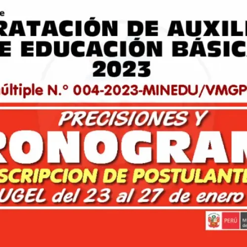 CONTRATA DE AUXILIARES UGEL JAUJA 2023