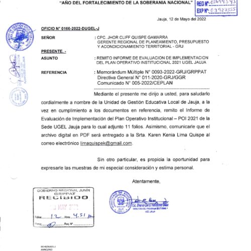 INFORME DE EVALUACION DE IMPLEMENTACION DEL POI 2021